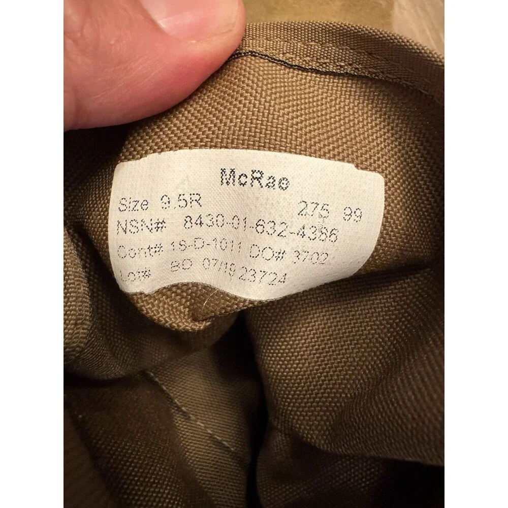 McRae Army Combat Boots Hot Weather 9.5 R Suede Cordura Vibram New Tan